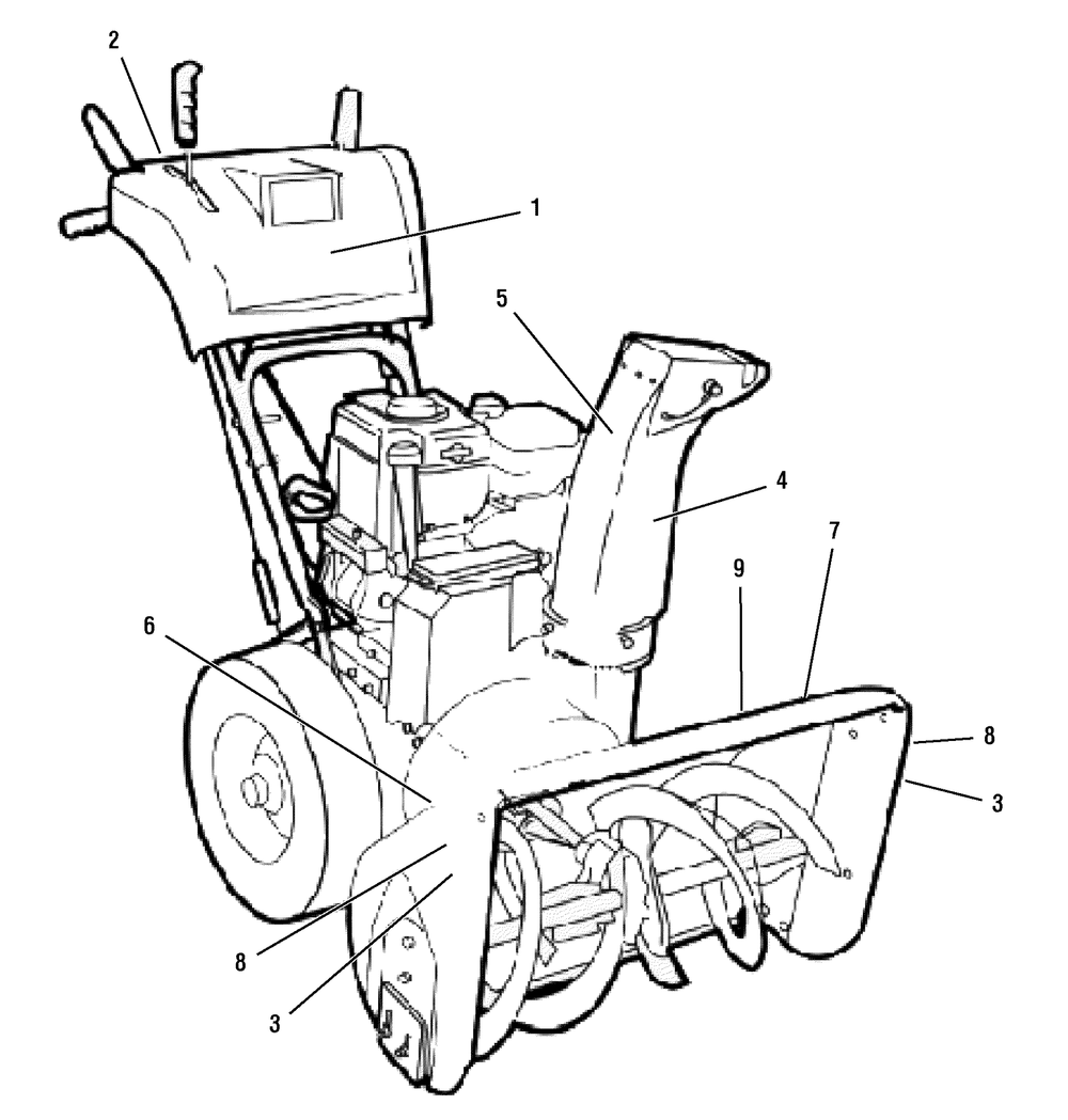 Decals Diagram and Parts List for 1695489-18-2829-29 2008 Briggs and Stratton Snow Blower